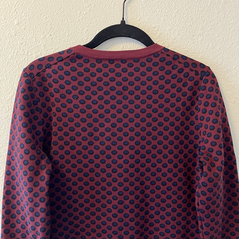 Ann Taylor Burgundy and Navy Polka Dot Cardigan - Picture 8 of 13